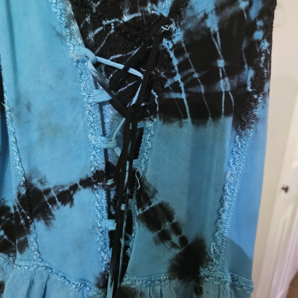 Advance Apparels Blue and Black Tie-Dye Maxi Dress - Picture 2 of 10